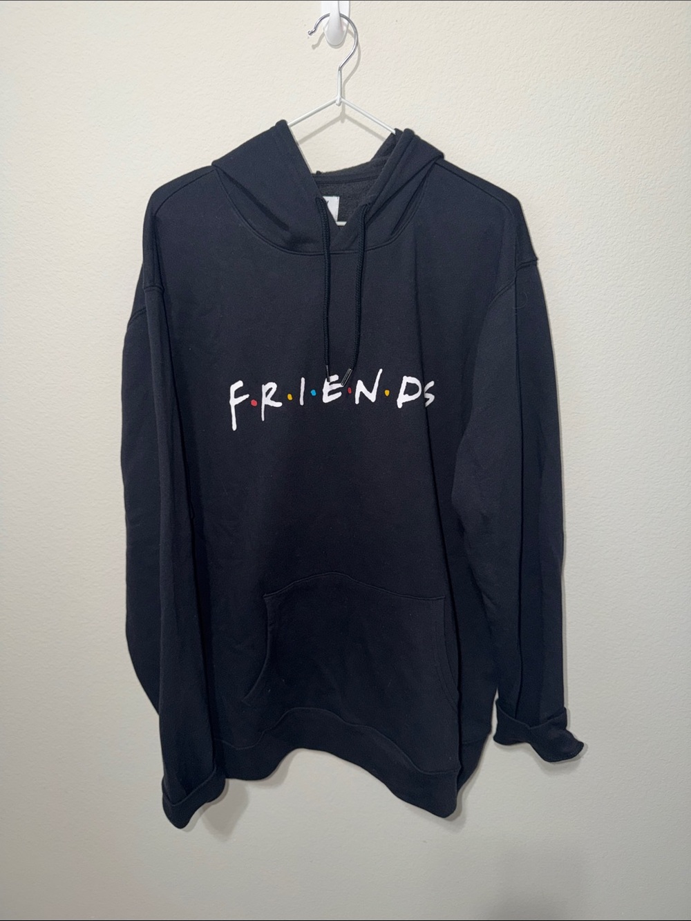 NWOT Old Navy Black Hoodie with Multicolor Lettering